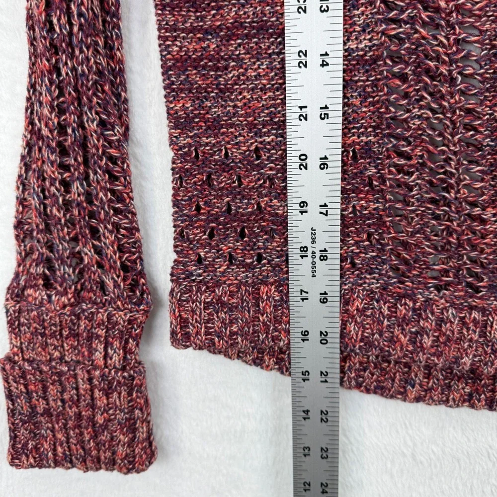 Free People Open Knit Sweater Womens Small Red‎ Blend Relaxed Fit